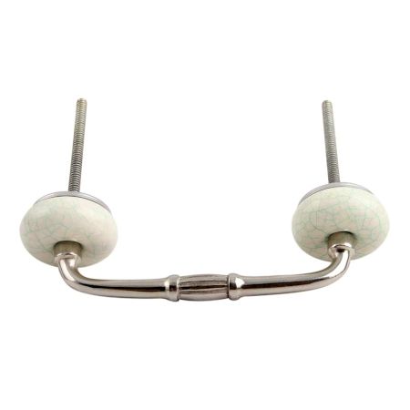 White and Green Crackle Ceramic Bridge Handle